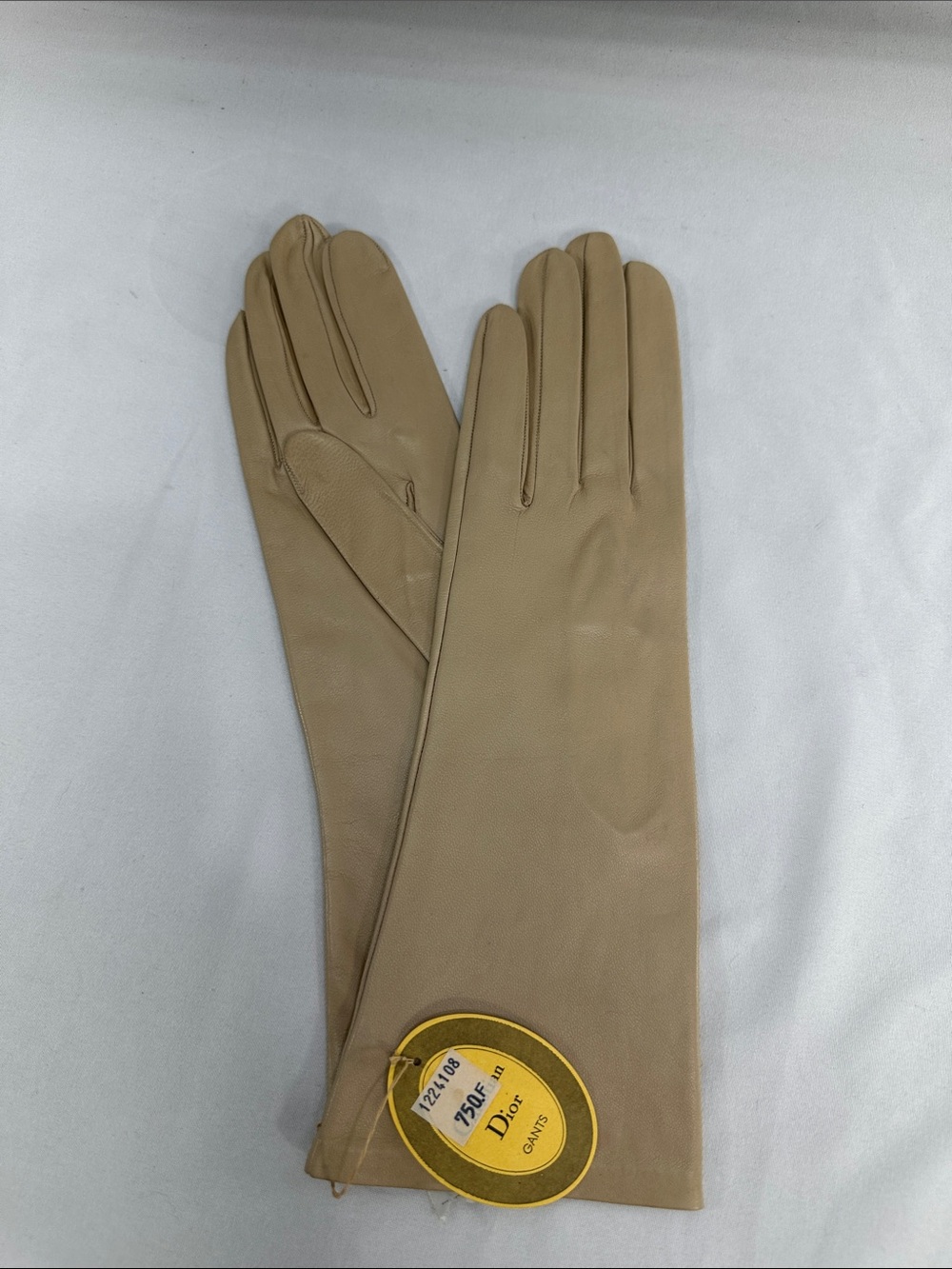 Vintage Christian Dior Gants Kid Leather Gloves Sz 7 3/4 France